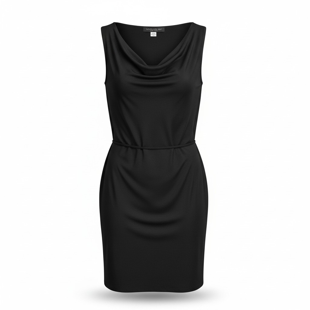 Central Park West Black Cowl Neck Sleeveless Dress. Woman's Size Sm.